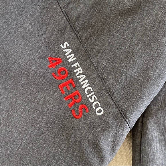 NFL 49ers Gray Hooded Water Resistant Zip Up Jacket - Picture 2 of 12